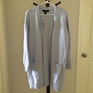 Forever 21 Light Blue Long Knit Cardigan